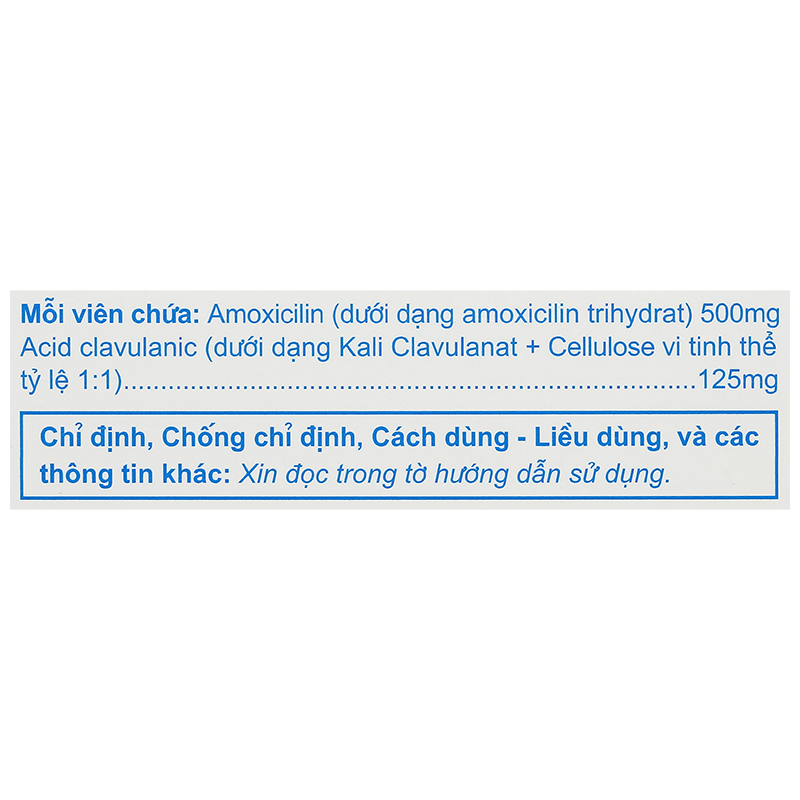 Vigentin 500/125DT trị các nhiễm khuẩn do vi khuẩn nhạy cảm 2 vỉ x 7 viên - 8